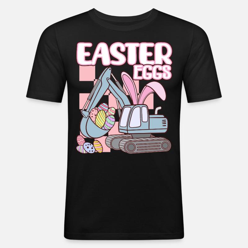 Easter eggs - Männer Slim Fit T-Shirt - Schwarz