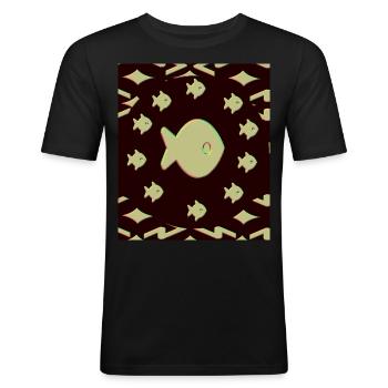 Aquarium - Men's Slim Fit T-Shirt - black - Front - Nik (191cm)