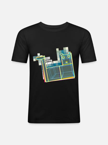 CAT THREE - Men's Slim Fit T-Shirt - black