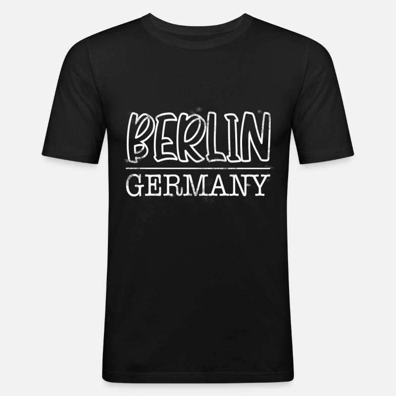 Berlin - Männer Slim Fit T-Shirt - Schwarz