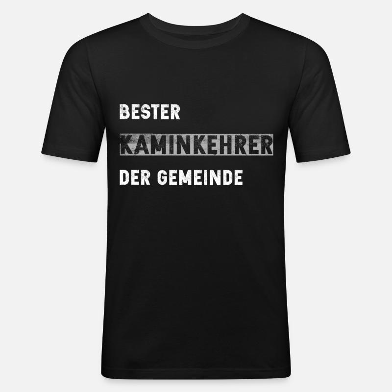 Bester Kaminkehrer in der Gemeinde - Männer Slim Fit T-Shirt - Schwarz