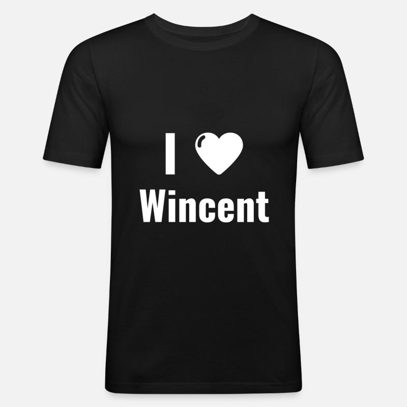 Ich liebe Wincent - Männer Slim Fit T-Shirt - Schwarz