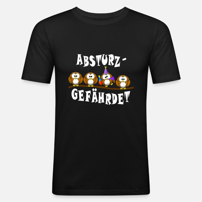 ABSTURZGEFÄHRDET - Männer Slim Fit T-Shirt - Schwarz