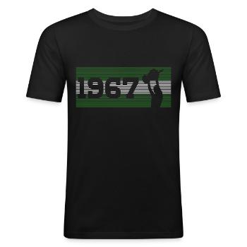 Lisbon Lions 1967 - Männer Slim Fit T-Shirt - Schwarz - Vorne - Nik (191cm)