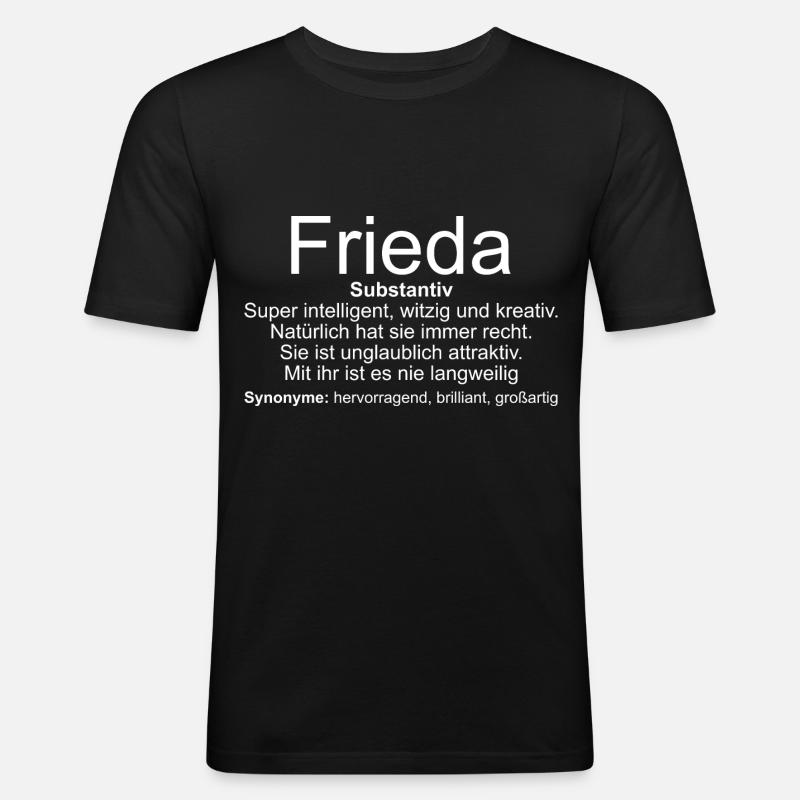 Name Definition Frieda - Männer Slim Fit T-Shirt - Schwarz