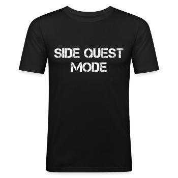 Side Quest Mode - Männer Slim Fit T-Shirt - Schwarz - Vorne - Nik (191cm)
