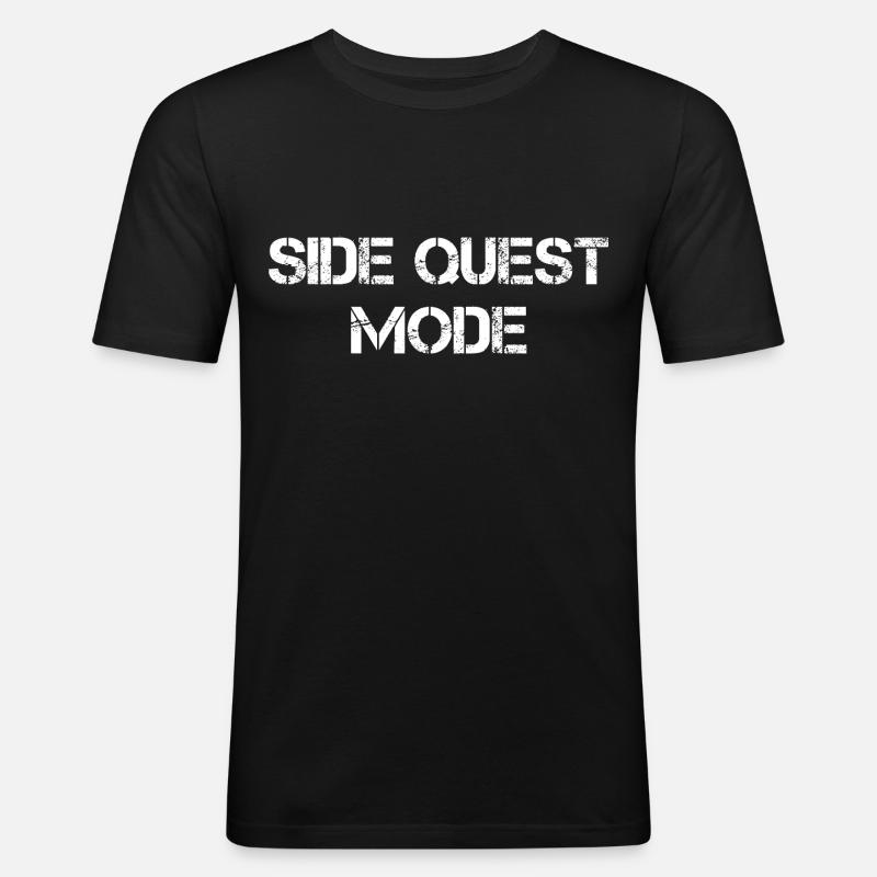 Side Quest Mode - Männer Slim Fit T-Shirt - Schwarz