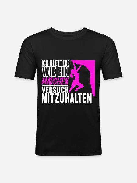 Klettern Kletterer - Männer Slim Fit T-Shirt - Schwarz