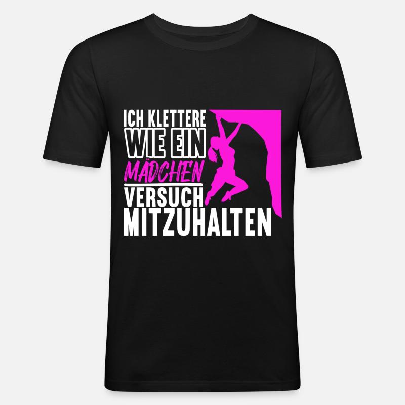 Klettern Kletterer - Männer Slim Fit T-Shirt - Schwarz