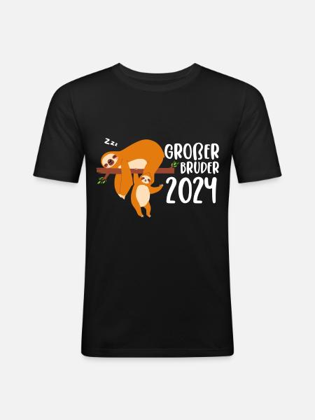 Big Brother 2024 Sloth - Men's Slim Fit T-Shirt - black