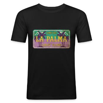 La Palma Summer Sun Beach Sea Palms Holiday - Men's Slim Fit T-Shirt - black - Front - Nik (191cm)