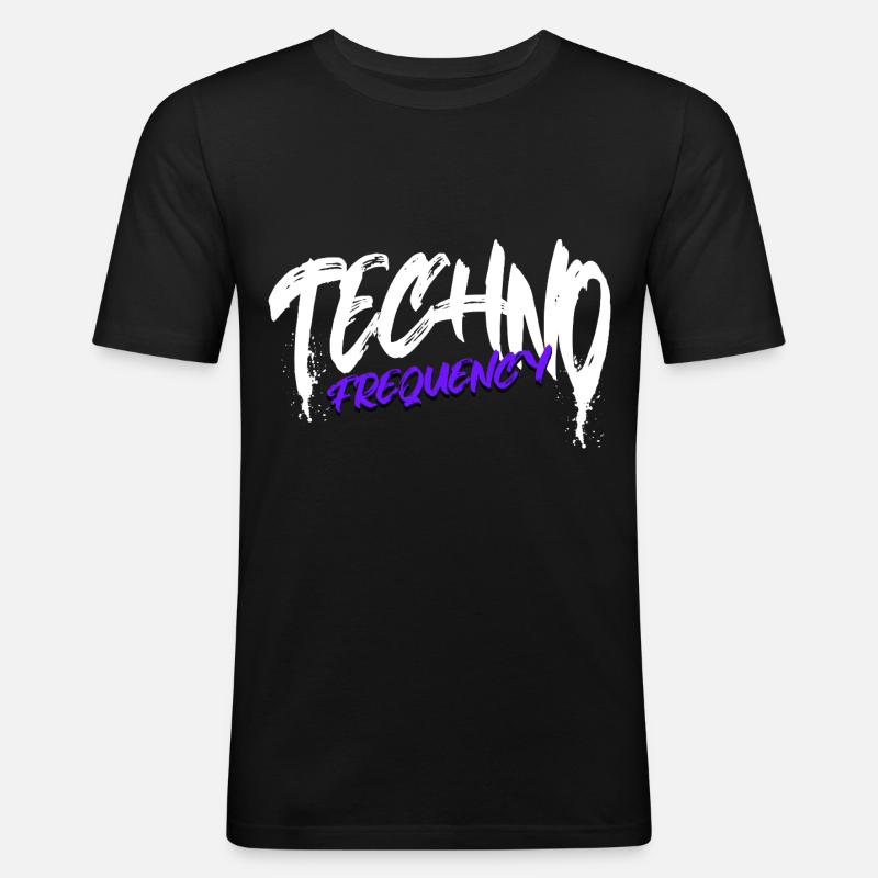 Techno - Männer Slim Fit T-Shirt - Schwarz