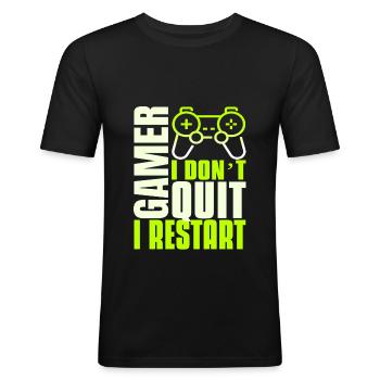 Gaming esports gamers - Men's Slim Fit T-Shirt - black - Front - Nik (191cm)