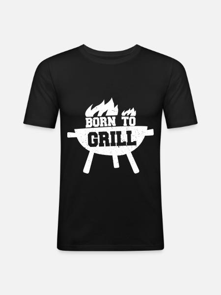 Barbecue - T-shirt près du corps Homme - noir