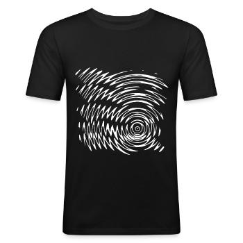 Weisse Tribal - Männer Slim Fit T-Shirt - Schwarz - Vorne - Nik (191cm)