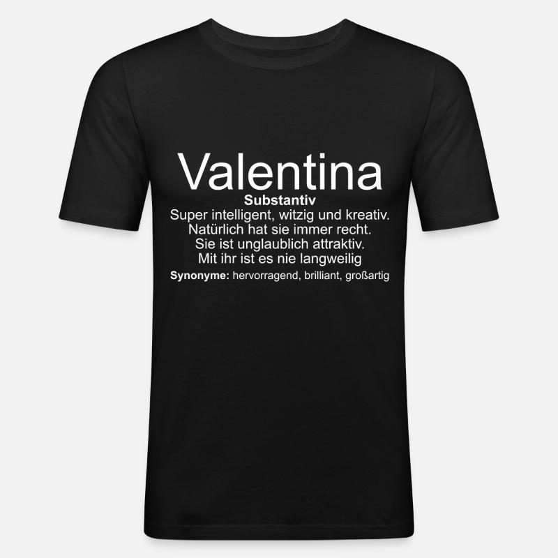 Name Definition Valentina - Männer Slim Fit T-Shirt - Schwarz