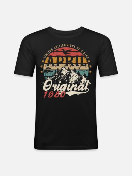 April 1980 | Birthday April 1980 - Men's Slim Fit T-Shirt - black