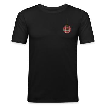 Weihnachten - Weihnachtsgeschenk - Männer Slim Fit T-Shirt - Schwarz - Vorne - Nik (191cm)