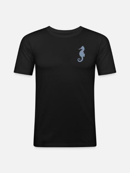 Seahorse logo - Men's Slim Fit T-Shirt - black