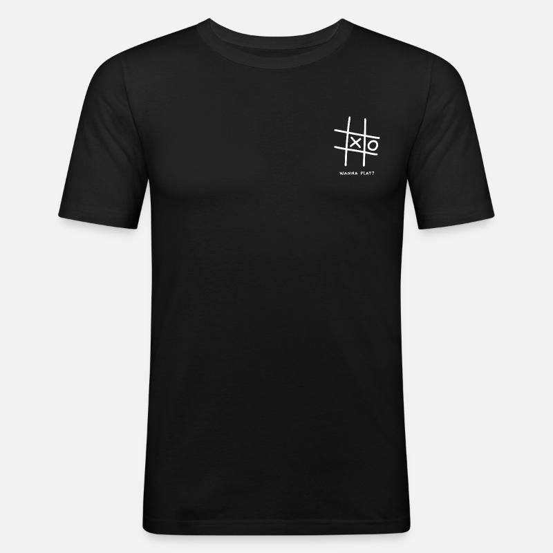 Tic Tac Toe - Männer Slim Fit T-Shirt - Schwarz