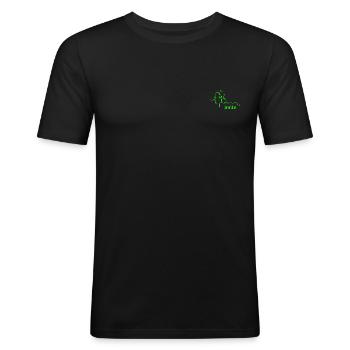 CBD-Cannabidiol - Männer Slim Fit T-Shirt - Schwarz - Vorne - Nik (191cm)