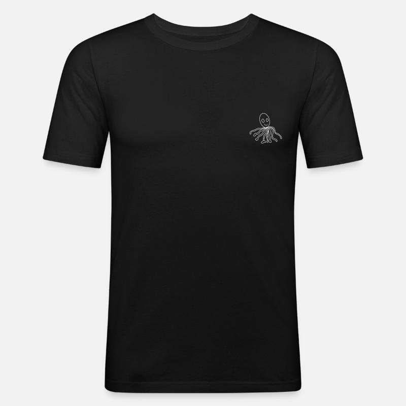 Octopus - Männer Slim Fit T-Shirt - Schwarz