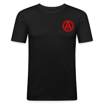 A.L.F. Animal Liberation Human Liberation red - Männer Slim Fit T-Shirt - Schwarz - Vorne - Nik (191cm)