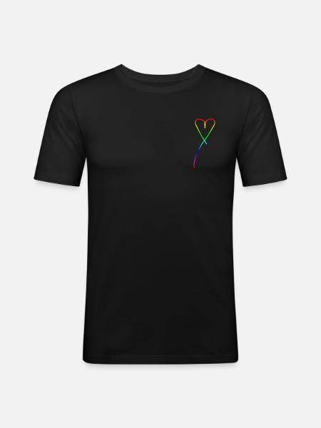 Pride heart - Men's Slim Fit T-Shirt - black