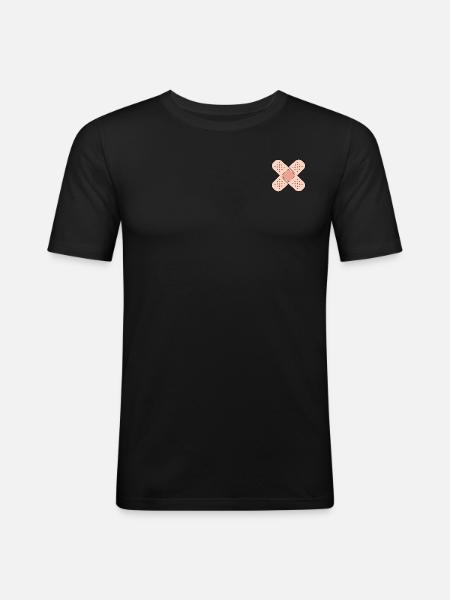 Bandage Injury Symbol - Men's Slim Fit T-Shirt - black