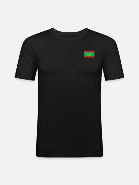 Mauritania Flag - Men's Slim Fit T-Shirt - black