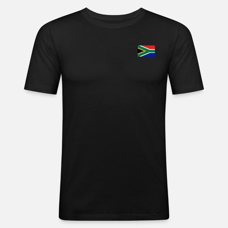 Südafrika Flagge - Männer Slim Fit T-Shirt - Schwarz