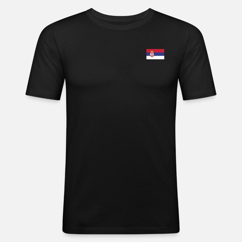 Serbiens flag - Herre Slim Fit T-Shirt - sort