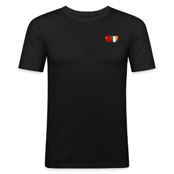China Ireland Flag Heart - Men's Slim Fit T-Shirt - black - Front - Nik (191cm)