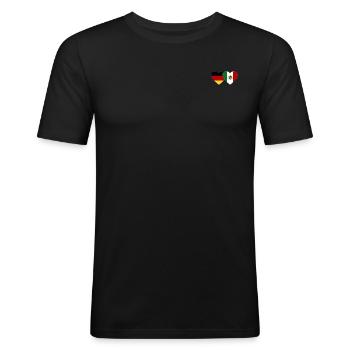 Germany Mexico Flag Heart - Men's Slim Fit T-Shirt - black - Front - Nik (191cm)