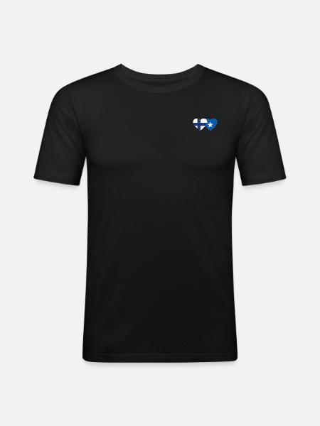 Finland Somalia Flag Heart - Men's Slim Fit T-Shirt - black