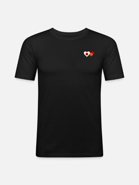 Japan Montenegro flag - Men's Slim Fit T-Shirt - black