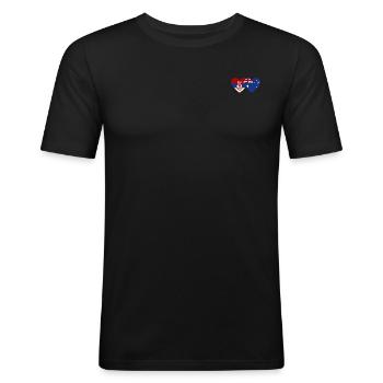 Serbia Australia Heart Flag - Men's Slim Fit T-Shirt - black - Front - Nik (191cm)