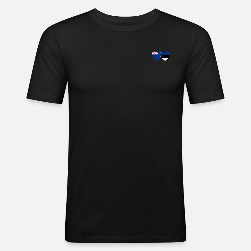 Drapeau de l’Estonie néo-zélandaise - T-shirt près du corps Homme - noir