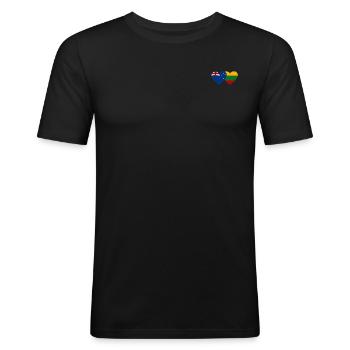 Neuseeland Litauen Flagge - Männer Slim Fit T-Shirt - Schwarz - Vorne - Nik (191cm)