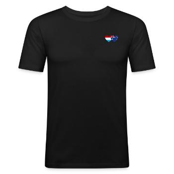 Luxembourg Australia Flag Heart - Men's Slim Fit T-Shirt - black - Front - Nik (191cm)