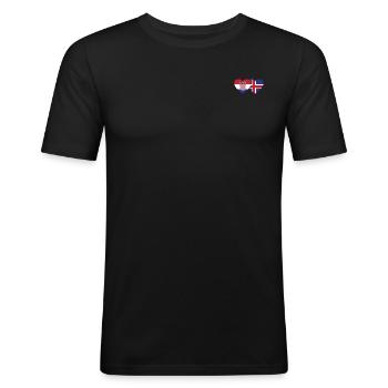 Croatie Islande drapeau coeur - T-shirt près du corps Homme - noir - Devant - Nik (191cm)