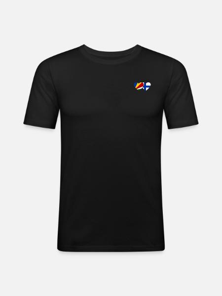 Seychelles Finland Flag Heart - Men's Slim Fit T-Shirt - black