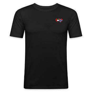 United Arab Emirates Norway Flag Heart - Men's Slim Fit T-Shirt - black - Front - Nik (191cm)