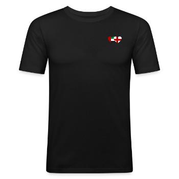 Vereinigte Arabische Emirate England Flagge Herz - Männer Slim Fit T-Shirt - Schwarz - Vorne - Nik (191cm)