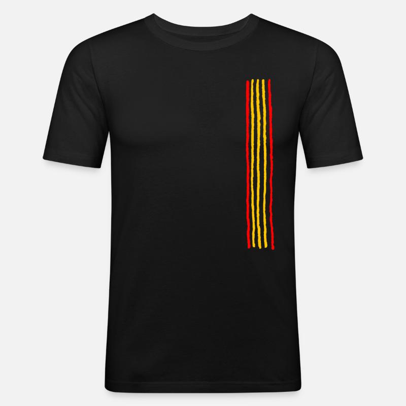 Spain Stripes - Men's Slim Fit T-Shirt - black