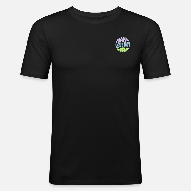 MAKE LOVE NOT WAR - Männer Slim Fit T-Shirt - Schwarz