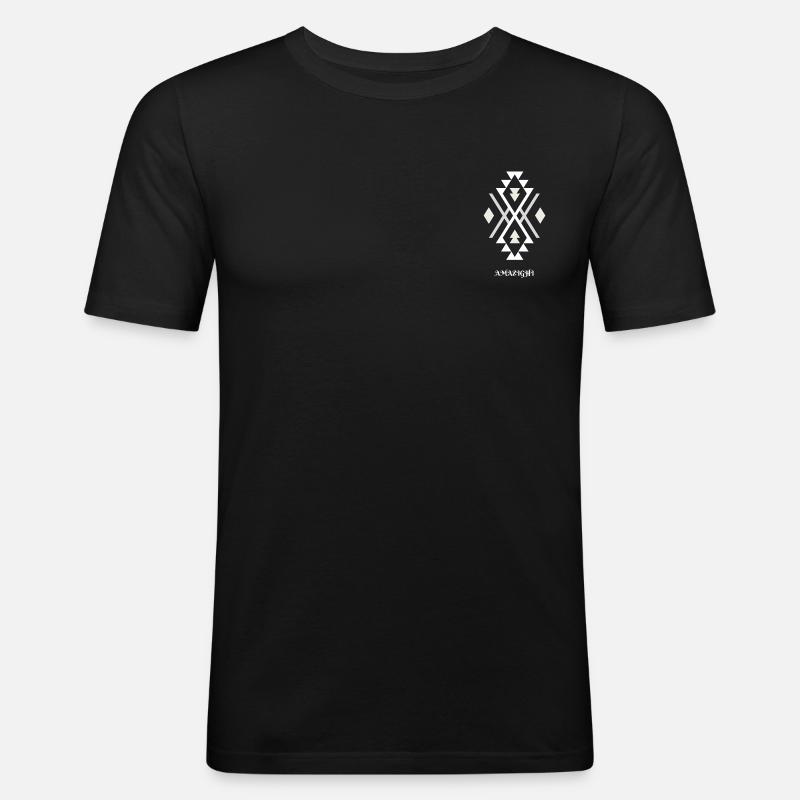 AMAZIGHI - Männer Slim Fit T-Shirt - Schwarz