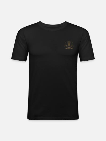 Gold dotted bear head - Men's Slim Fit T-Shirt - black