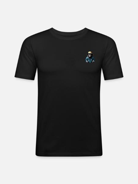 Gorilla Regenjacke - Männer Slim Fit T-Shirt - Schwarz