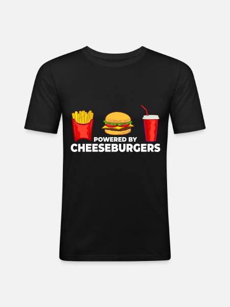 Cheeseburger Cheese Sandwich Hamburger - Men's Slim Fit T-Shirt - black